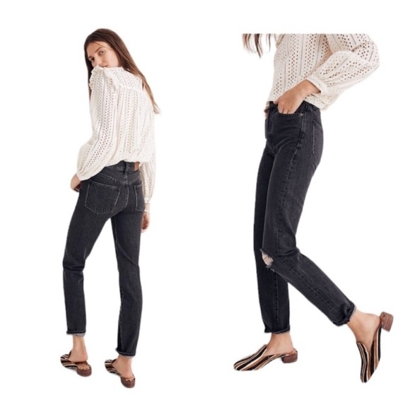 Madewell Perfect Vintage Jean in Roxstone Wash: Knee-Rip Edition 30 cropped - Picture 12 of 14